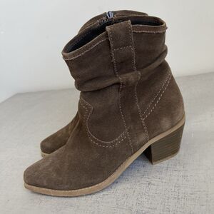 Steve Madden Danily Brown Suede Leather Western Ankle Boots Rodeo Women's 7.5 M